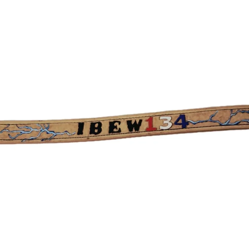 Handcrafted Leather Belt 40” IBEX 134 Western Style Tooled Painted Raised Design